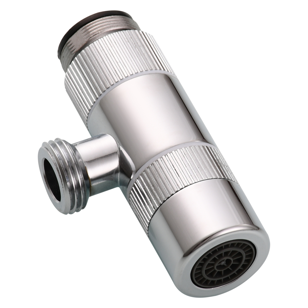 Tecmolog Brass 3 Way Faucet Diverter Valve to Hose Adapter for Kitchen