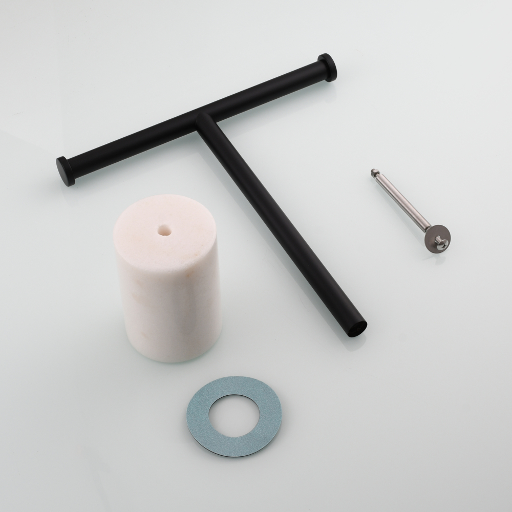 Tecmolog Stainless Steel Cylindrical Marble Toilet Paper Holder Rack Freestanding