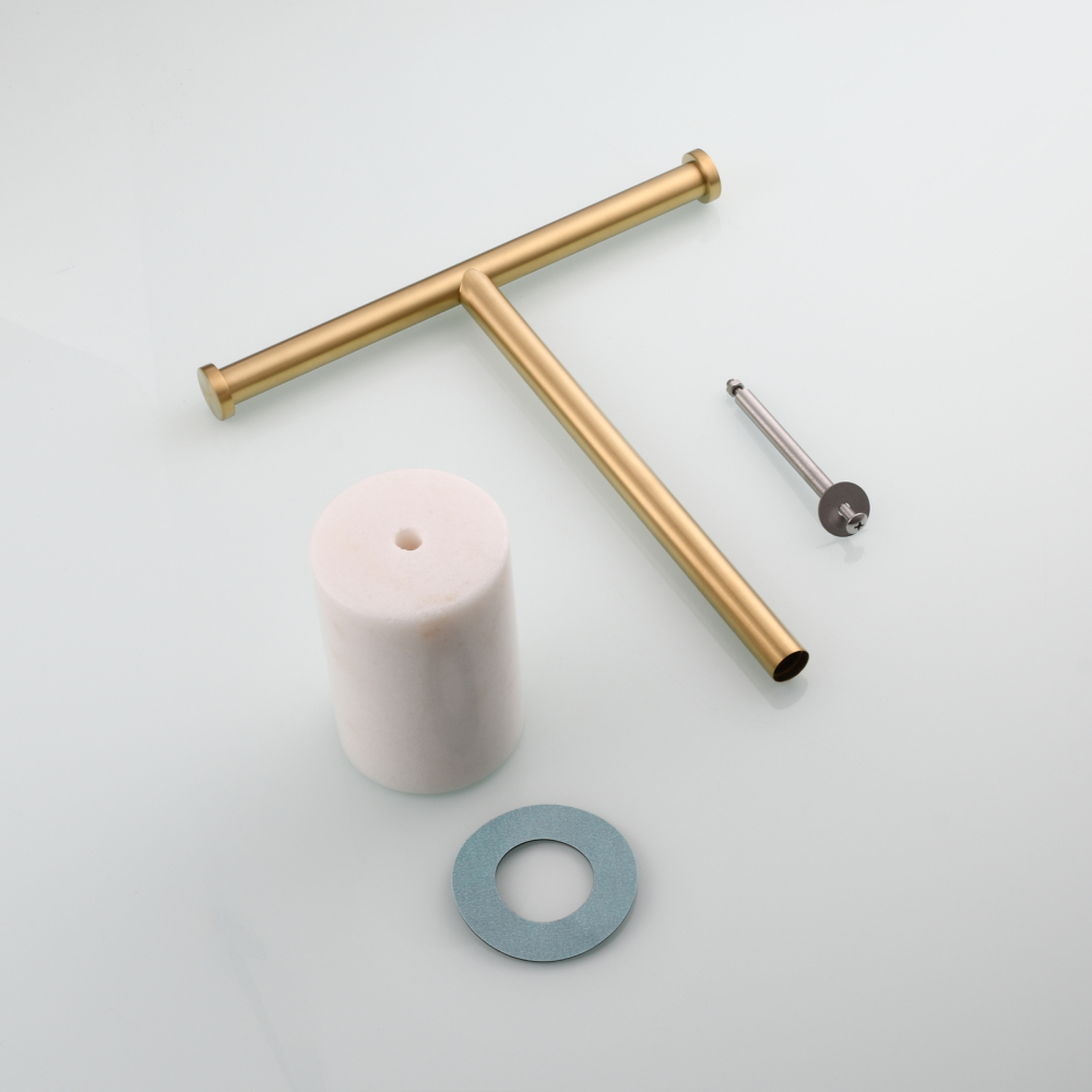 Tecmolog Stainless Steel Cylindrical Marble Toilet Paper Holder Rack Freestanding