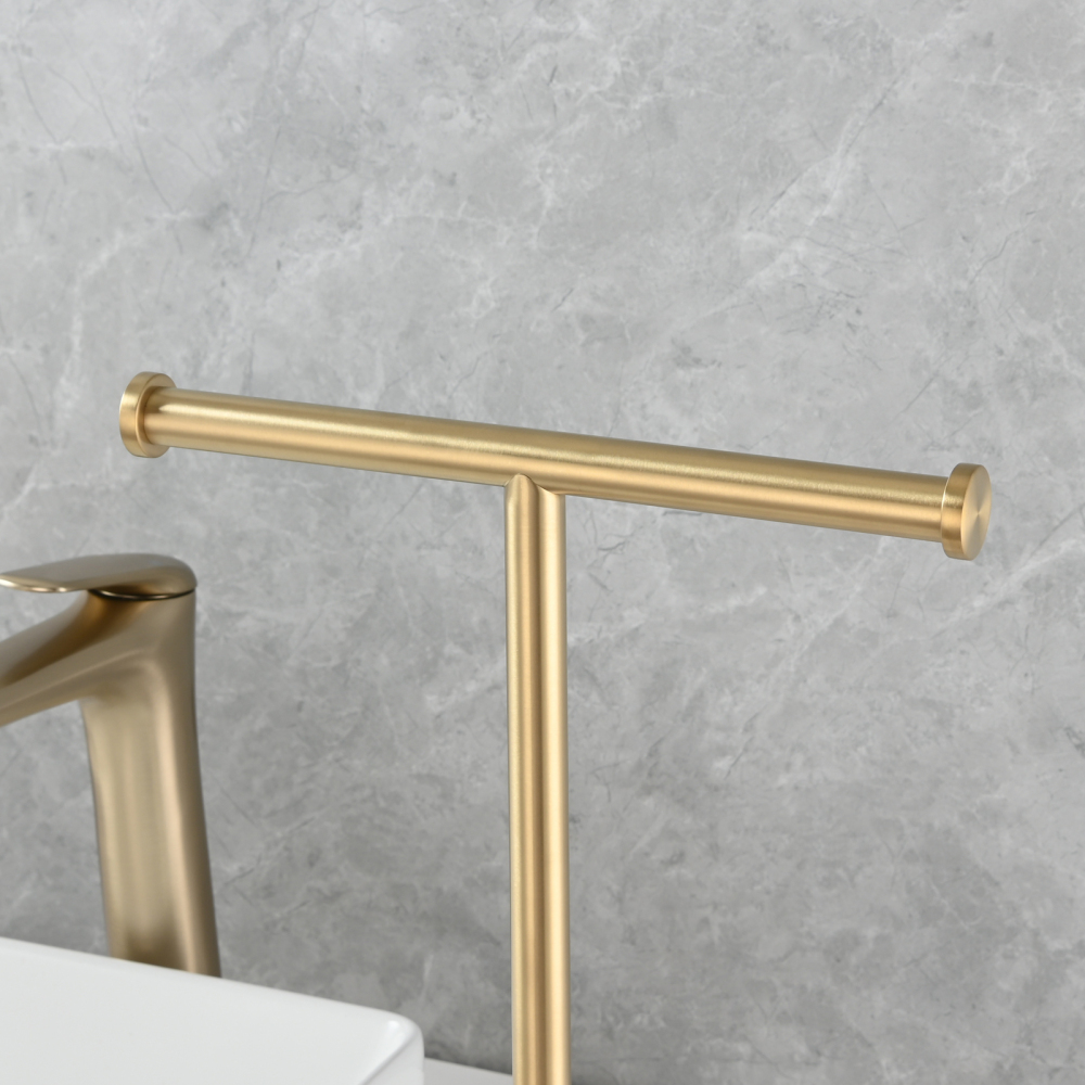 Tecmolog Stainless Steel Cylindrical Marble Toilet Paper Holder Rack Freestanding