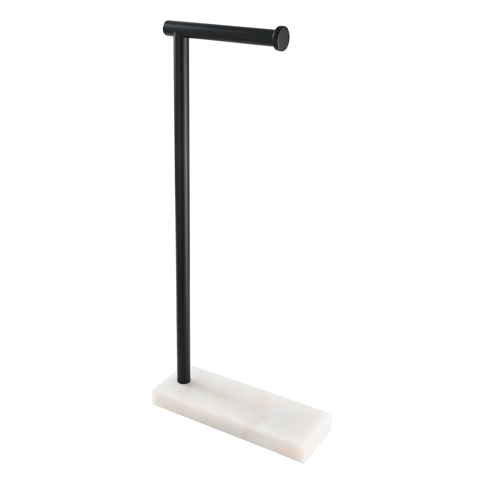 Tecmolog Stainless Steel Toilet Paper Holder Stand, Freestanding Toilet Paper Roll Holder with Modern Natural Marble Base