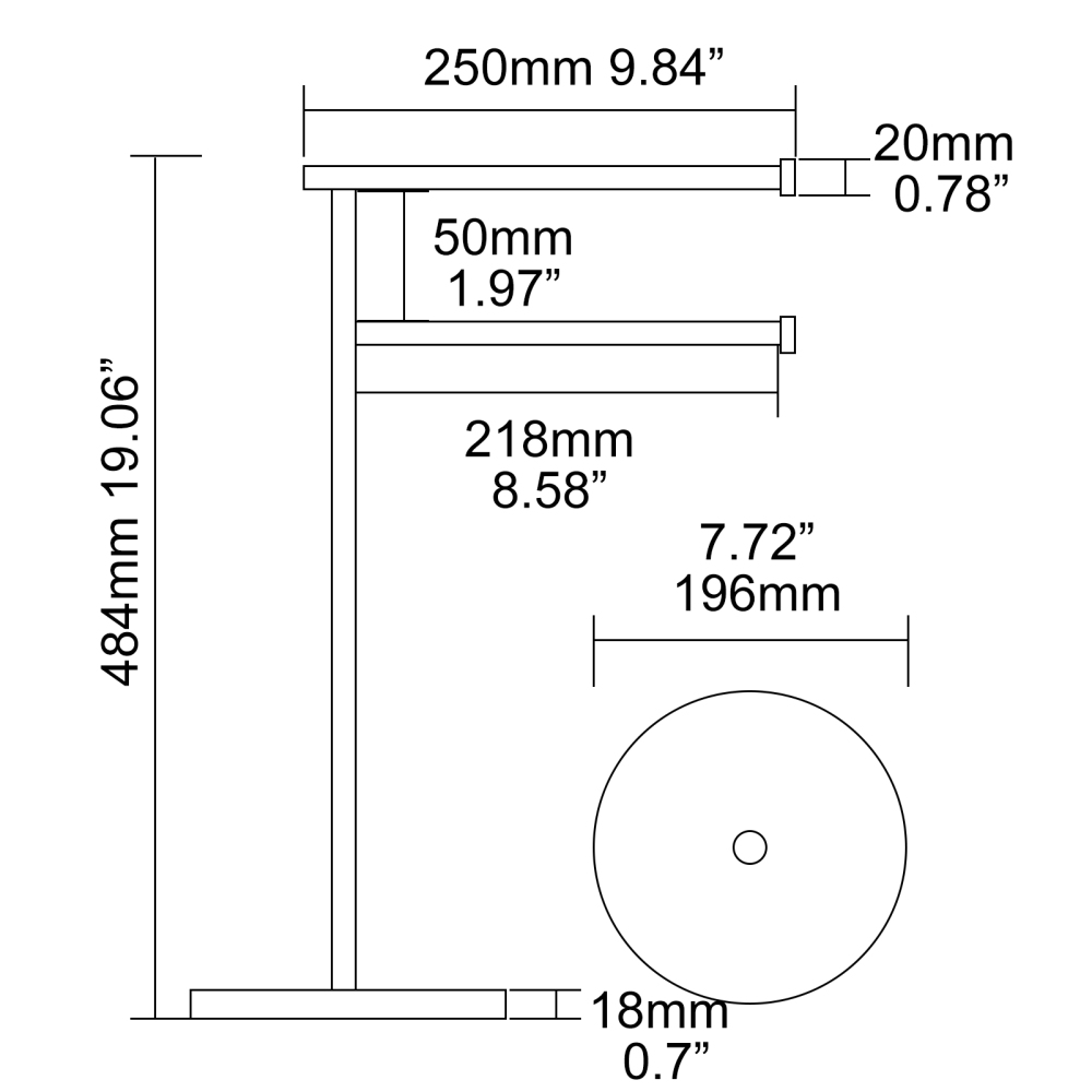 Tecmolog Stainless Steel Marble Base Towel Holder,Swinging Bracket Towel Paper Holder