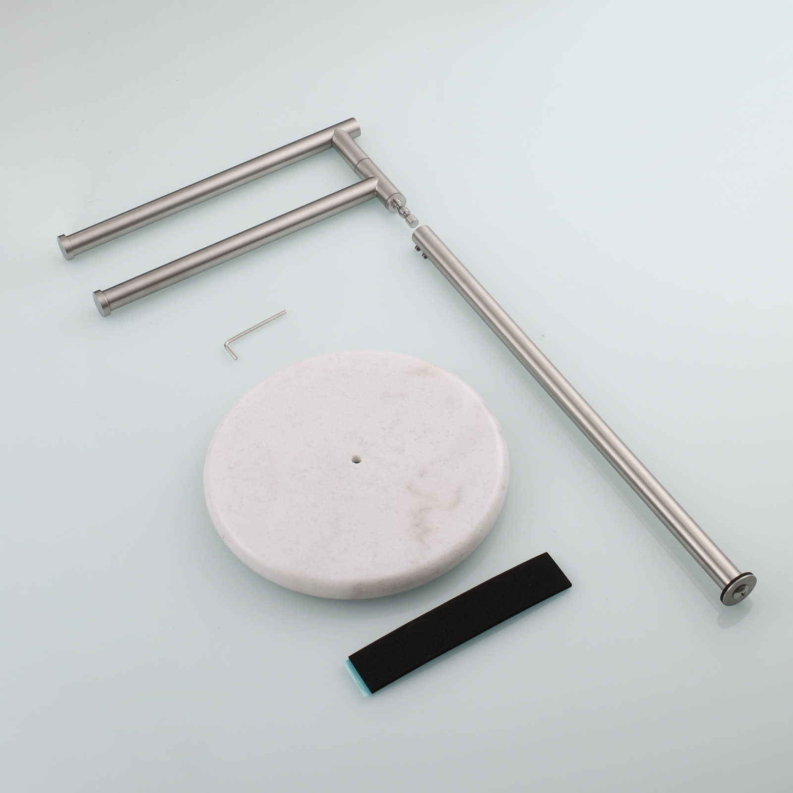 Tecmolog Stainless Steel Marble Base Towel Holder,Swinging Bracket Towel Paper Holder