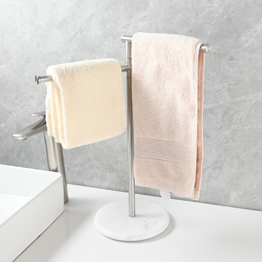 Tecmolog Stainless Steel Marble Base Towel Holder,Swinging Bracket Towel Paper Holder