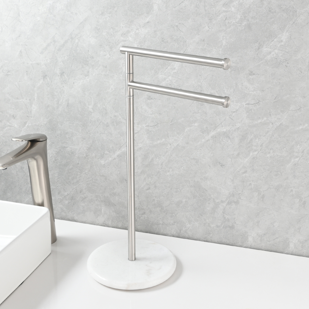 Tecmolog Stainless Steel Marble Base Towel Holder,Swinging Bracket Towel Paper Holder