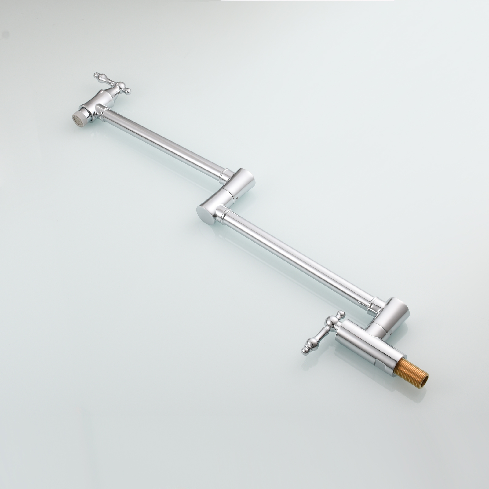 Tecmolog Brass Pot Filler Faucet Wall Mount Kitchen Faucet,Chrome Folding Faucet Stretchable Double Joint Swing Arm