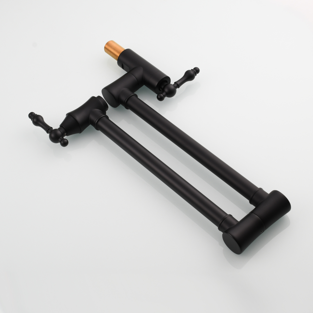 Tecmolog Brass Pot Filler Faucet Wall Mount Kitchen Faucet,Chrome Folding Faucet Stretchable Double Joint Swing Arm