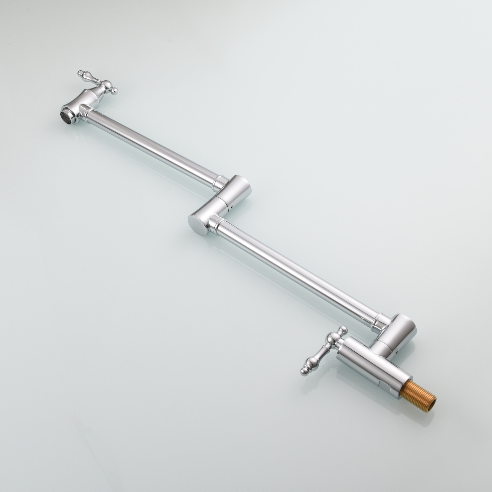 Tecmolog Brass Pot Filler Faucet Wall Mount Kitchen Faucet,Chrome Folding Faucet Stretchable Double Joint Swing Arm