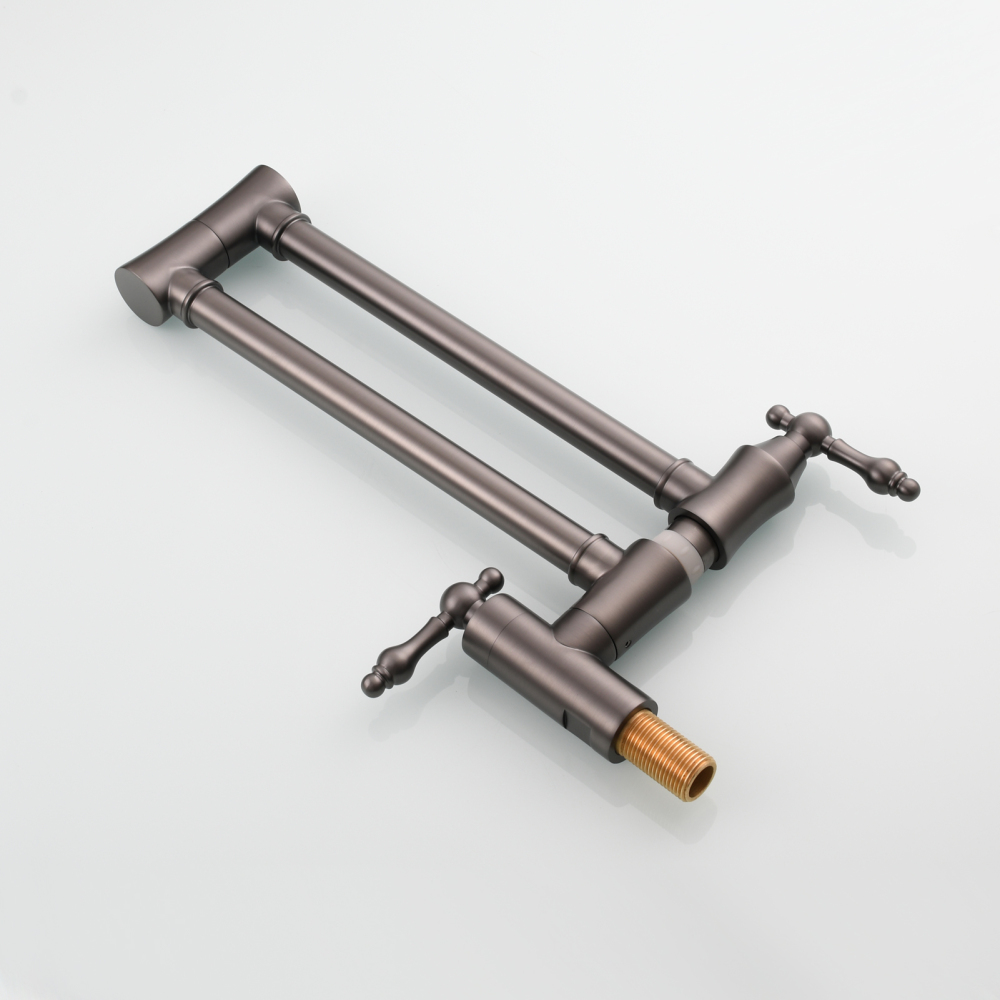 Tecmolog Brass Pot Filler Faucet Wall Mount Kitchen Faucet,Chrome Folding Faucet Stretchable Double Joint Swing Arm