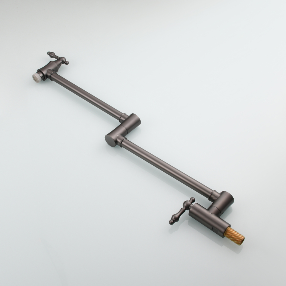 Tecmolog Brass Pot Filler Faucet Wall Mount Kitchen Faucet,Chrome Folding Faucet Stretchable Double Joint Swing Arm