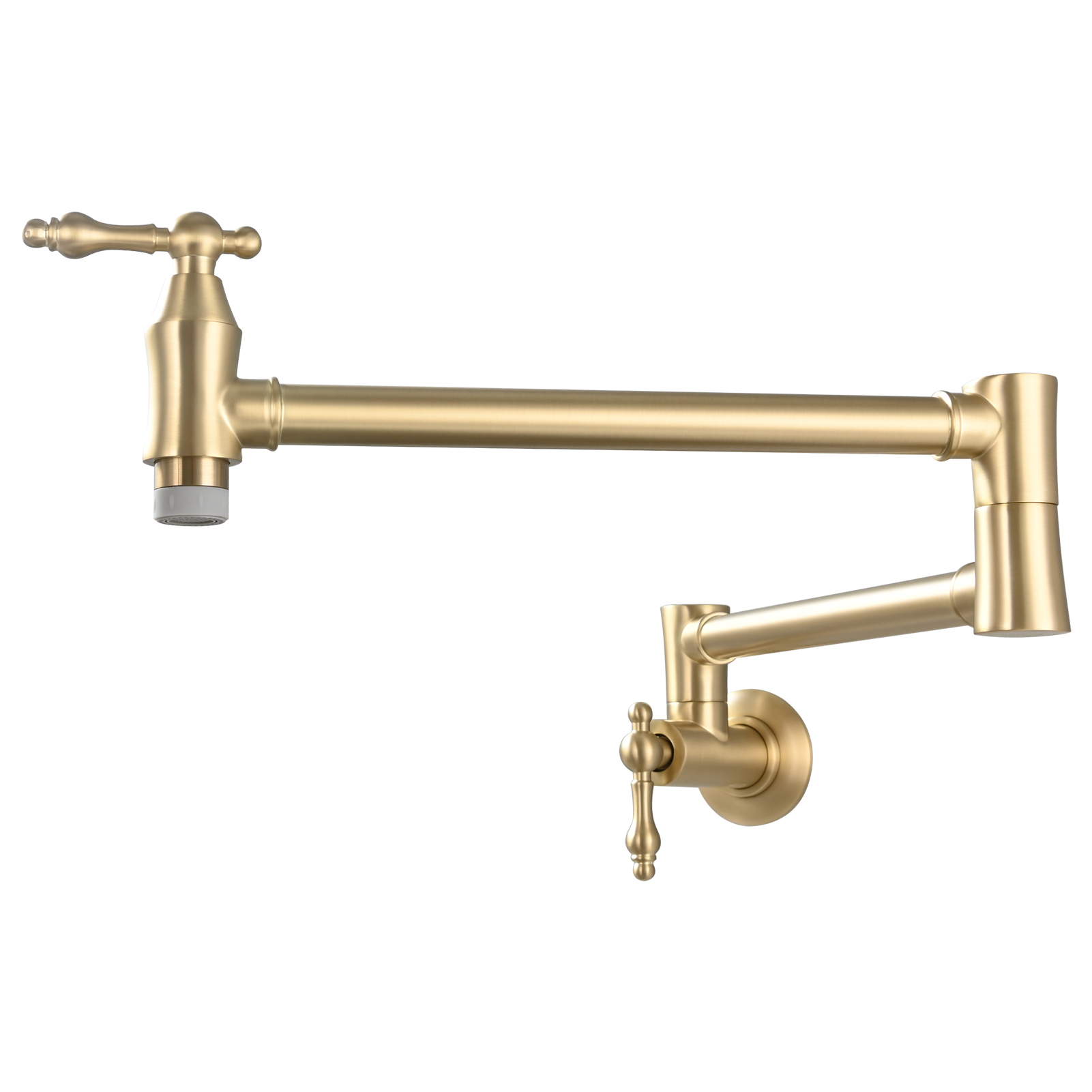 Tecmolog Brass Pot Filler Faucet Wall Mount Kitchen Faucet,Chrome Folding Faucet Stretchable Double Joint Swing Arm