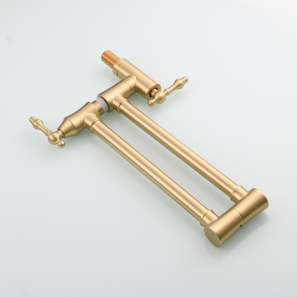 Tecmolog Brass Pot Filler Faucet Wall Mount Kitchen Faucet,Chrome Folding Faucet Stretchable Double Joint Swing Arm