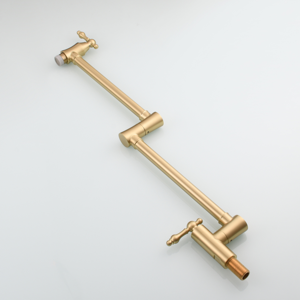 Tecmolog Brass Pot Filler Faucet Wall Mount Kitchen Faucet,Chrome Folding Faucet Stretchable Double Joint Swing Arm