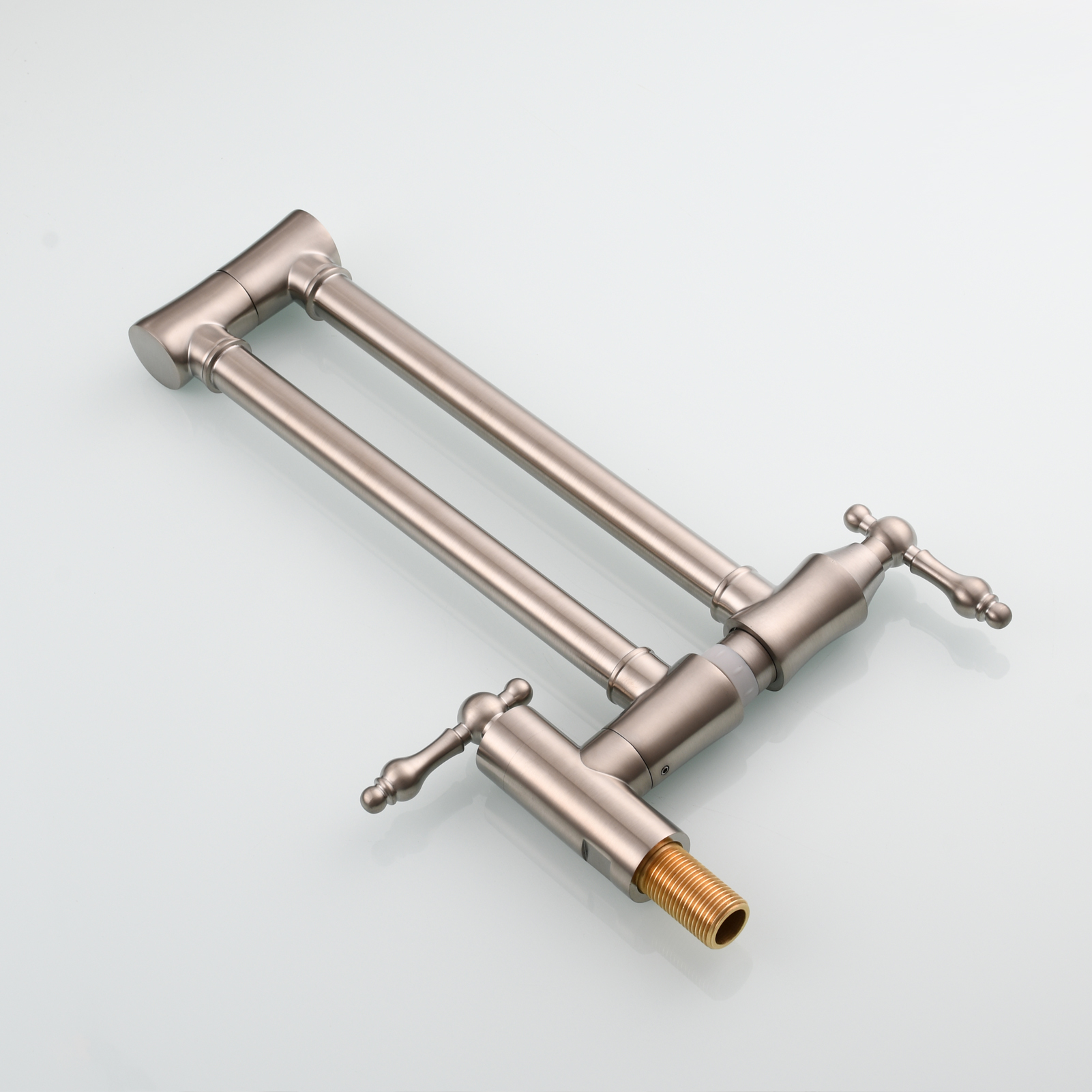 Tecmolog Brass Pot Filler Faucet Wall Mount Kitchen Faucet,Chrome Folding Faucet Stretchable Double Joint Swing Arm