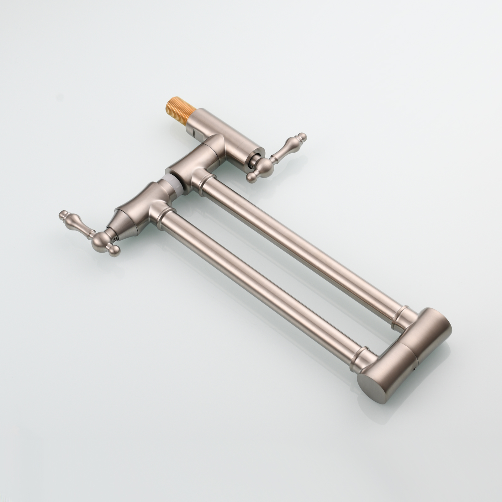 Tecmolog Brass Pot Filler Faucet Wall Mount Kitchen Faucet,Chrome Folding Faucet Stretchable Double Joint Swing Arm