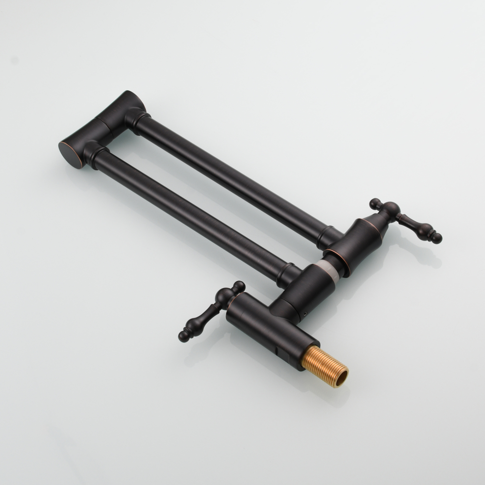 Tecmolog Brass Pot Filler Faucet Wall Mount Kitchen Faucet,Chrome Folding Faucet Stretchable Double Joint Swing Arm