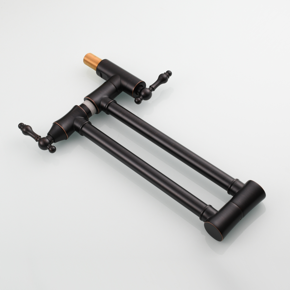 Tecmolog Brass Pot Filler Faucet Wall Mount Kitchen Faucet,Chrome Folding Faucet Stretchable Double Joint Swing Arm