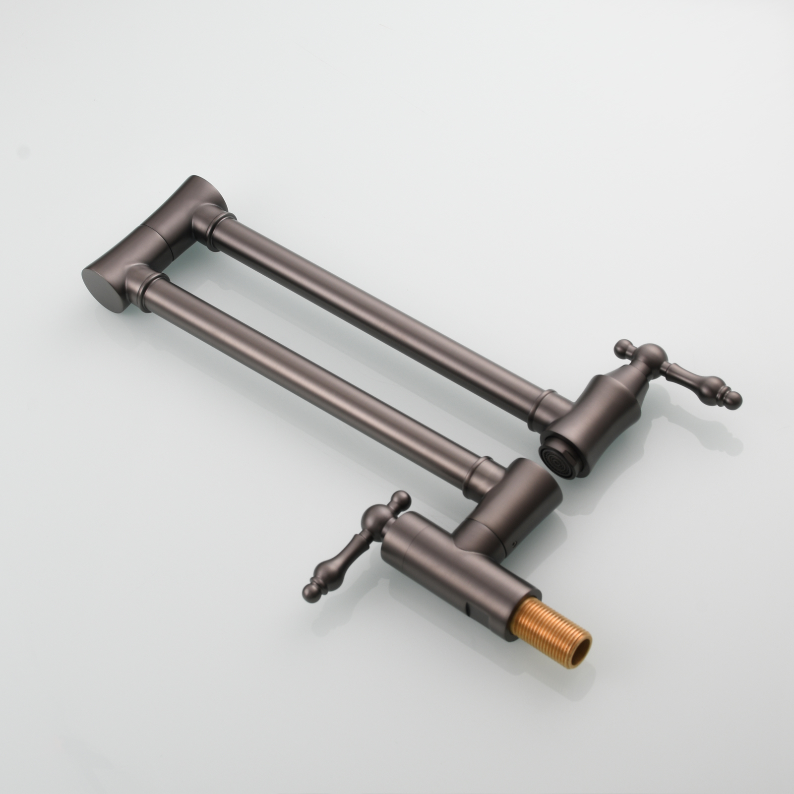 Tecmolog Brass Pot Filler Faucet Wall Mount Kitchen Faucet,Chrome Folding Faucet Stretchable Double Joint Swing Arm