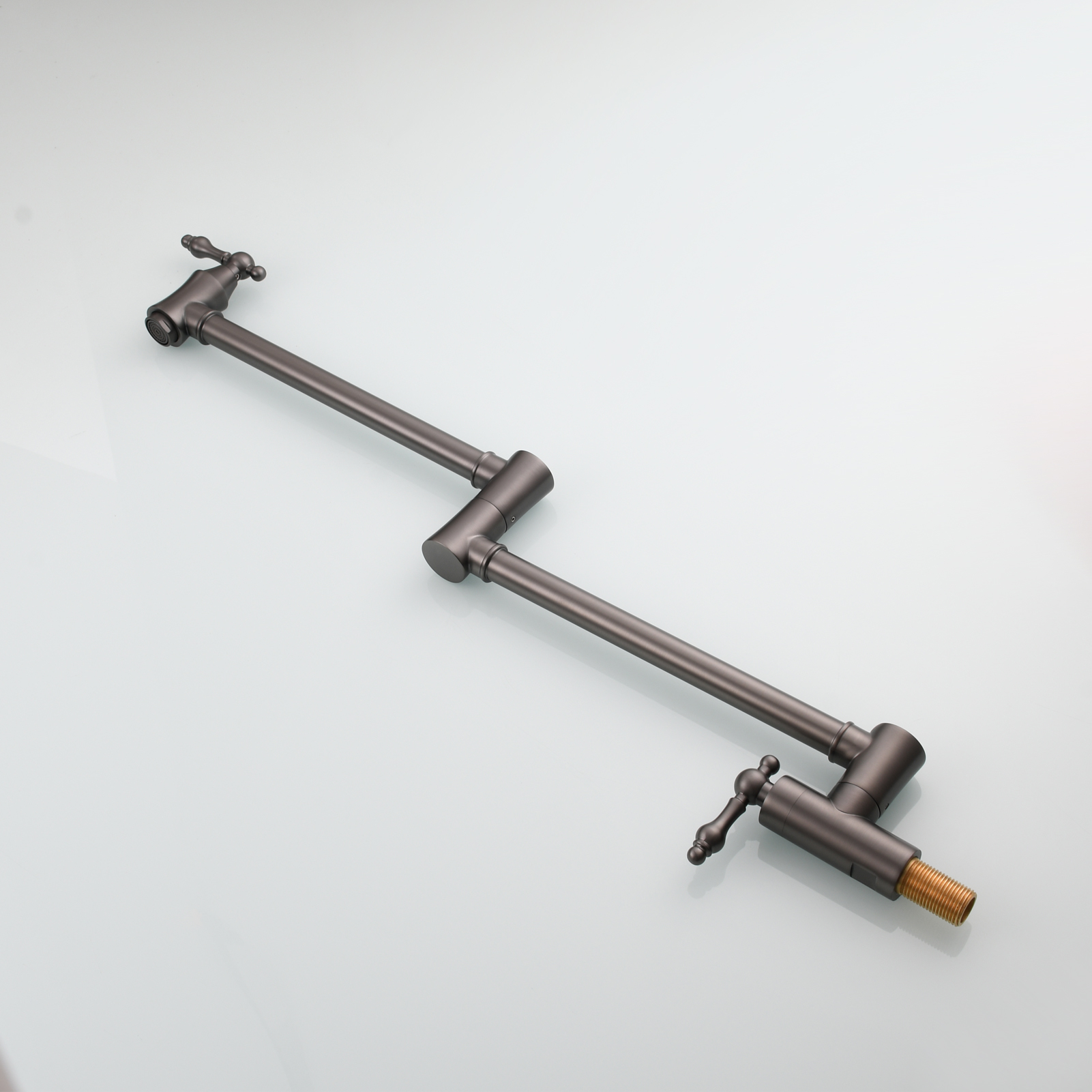Tecmolog Brass Pot Filler Faucet Wall Mount Kitchen Faucet,Chrome Folding Faucet Stretchable Double Joint Swing Arm