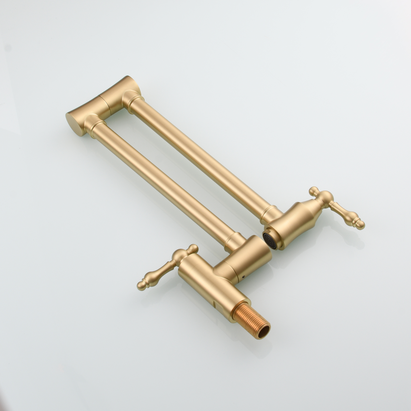 Tecmolog Brass Pot Filler Faucet Wall Mount Kitchen Faucet,Chrome Folding Faucet Stretchable Double Joint Swing Arm