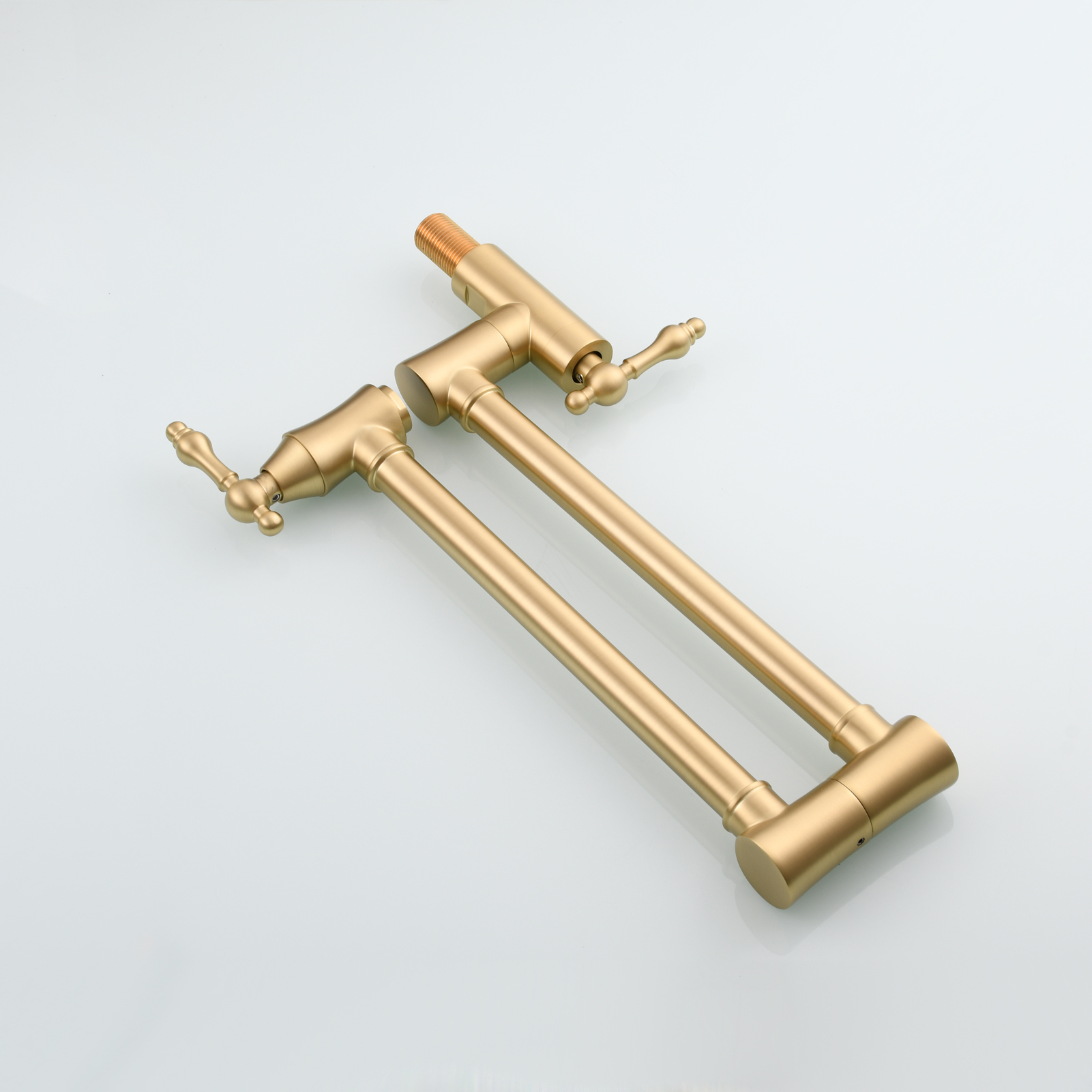 Tecmolog Brass Pot Filler Faucet Wall Mount Kitchen Faucet,Chrome Folding Faucet Stretchable Double Joint Swing Arm