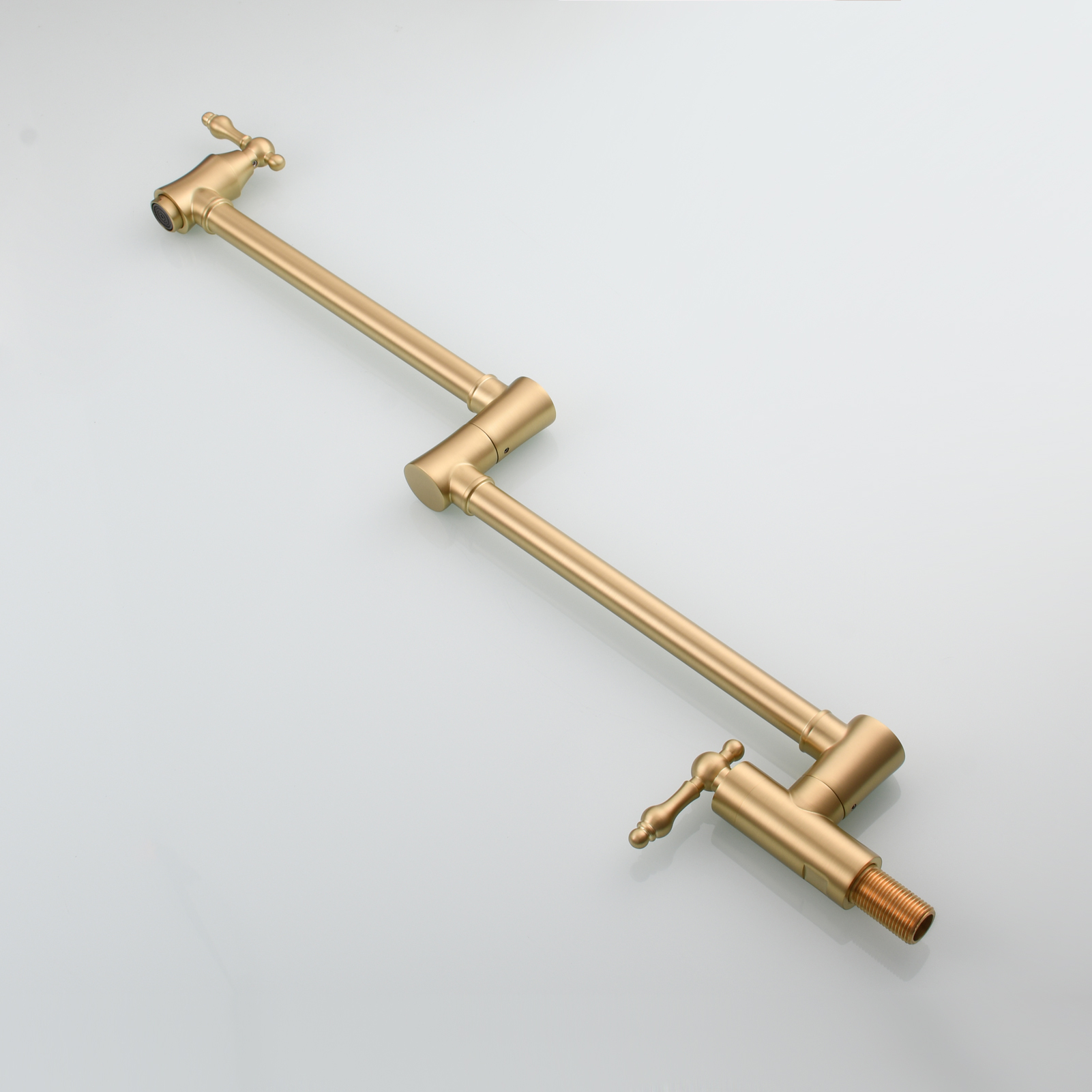 Tecmolog Brass Pot Filler Faucet Wall Mount Kitchen Faucet,Chrome Folding Faucet Stretchable Double Joint Swing Arm
