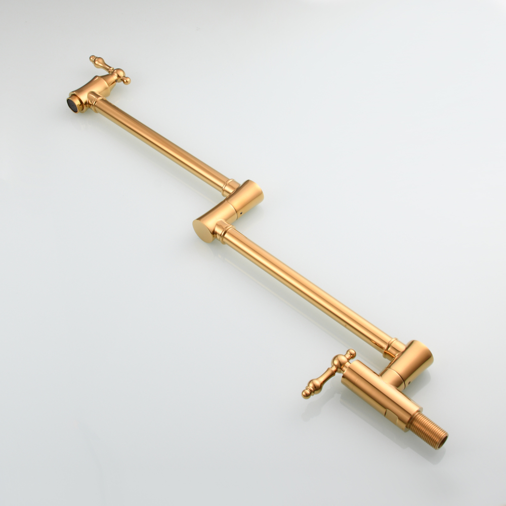 Tecmolog Brass Pot Filler Faucet Wall Mount Kitchen Faucet,Chrome Folding Faucet Stretchable Double Joint Swing Arm