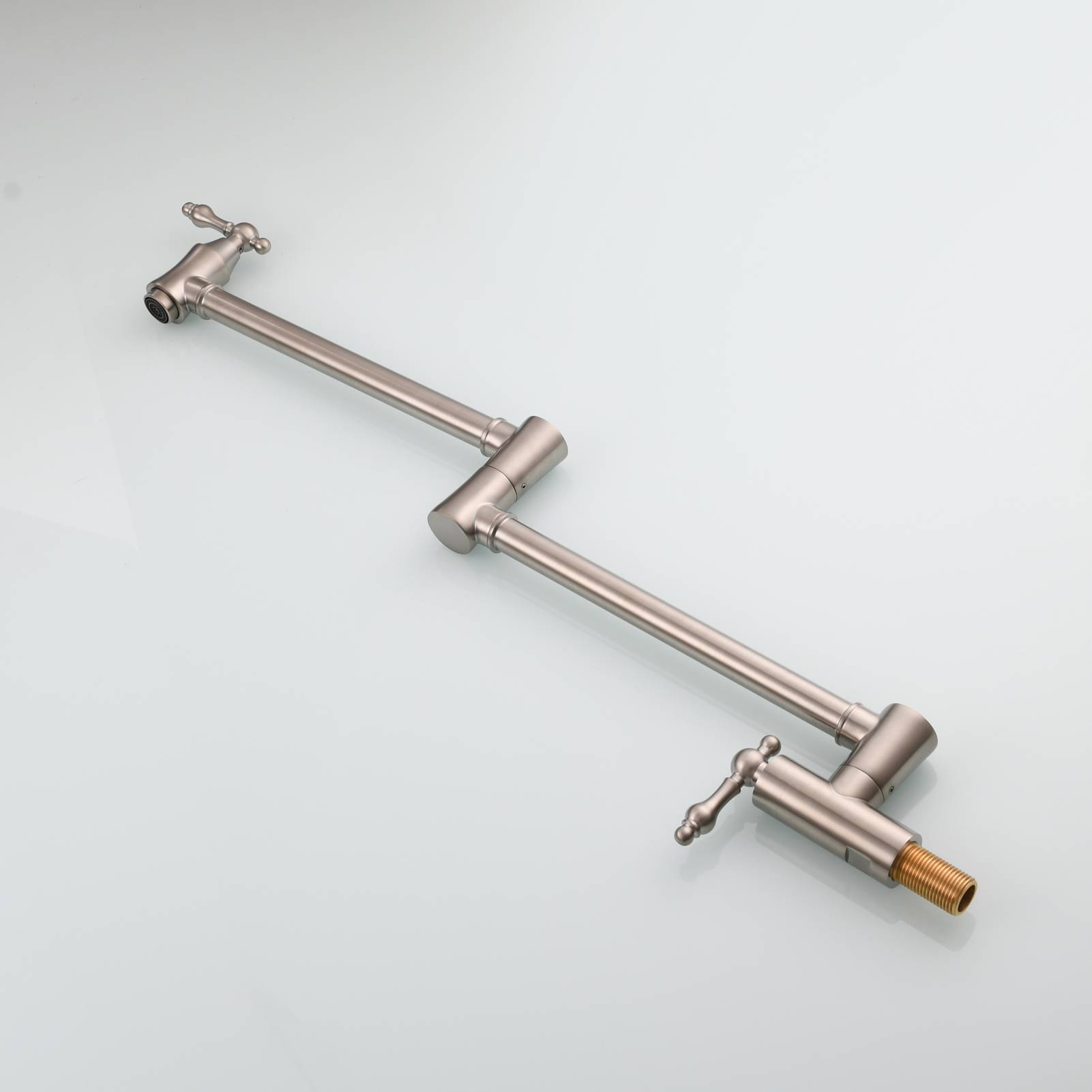 Tecmolog Brass Pot Filler Faucet Wall Mount Kitchen Faucet,Chrome Folding Faucet Stretchable Double Joint Swing Arm