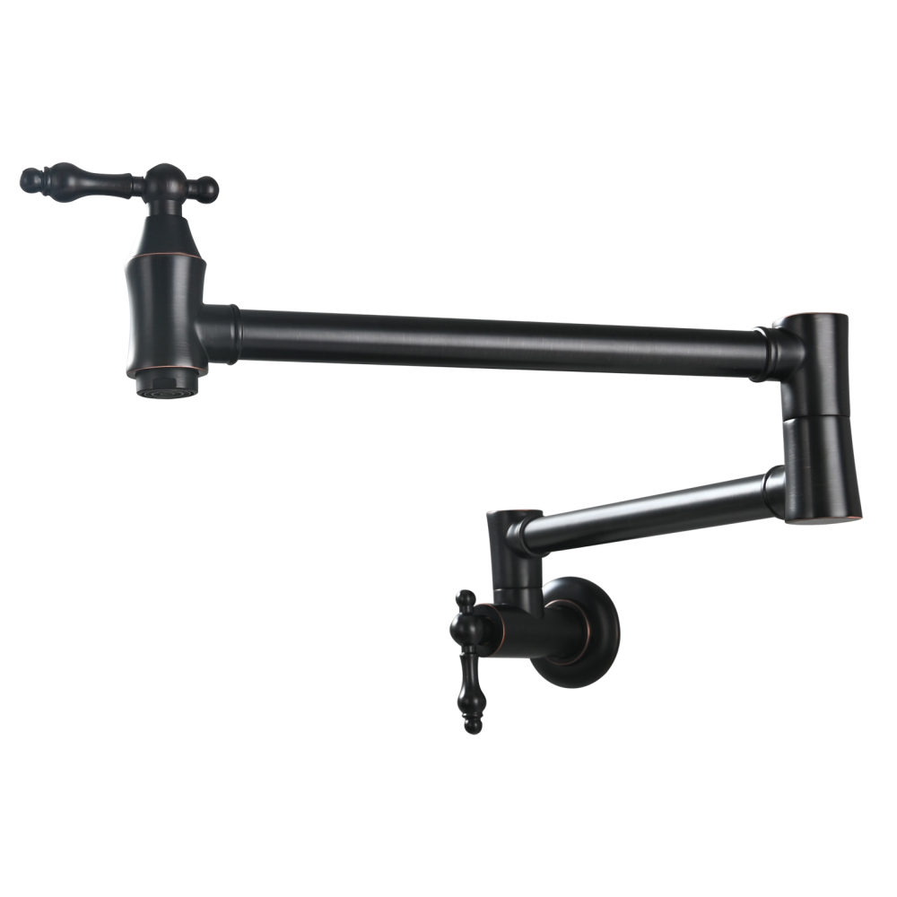 Tecmolog Brass Pot Filler Faucet Wall Mount Kitchen Faucet,Chrome Folding Faucet Stretchable Double Joint Swing Arm