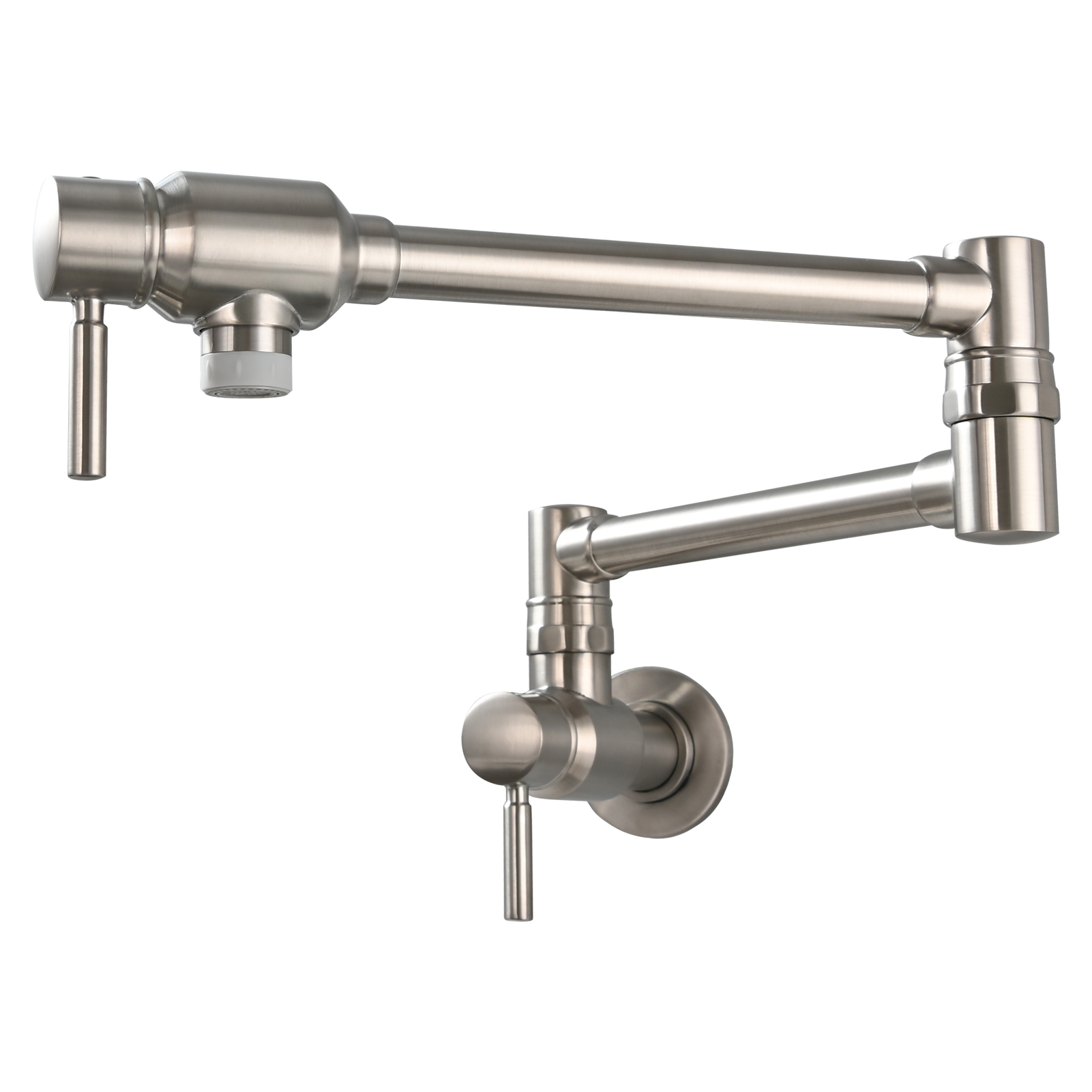 Tecmolog Brass Chrome Single Cold Faucet,Modern Wall Mounted Folding Pot Filler Kitchen Faucet