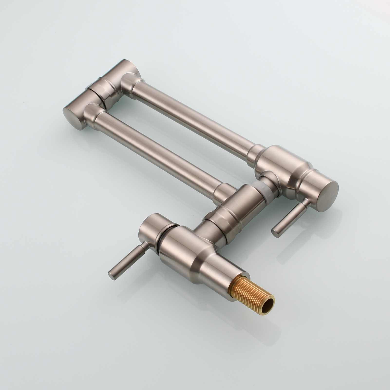 Tecmolog Brass Chrome Single Cold Faucet,Modern Wall Mounted Folding Pot Filler Kitchen Faucet