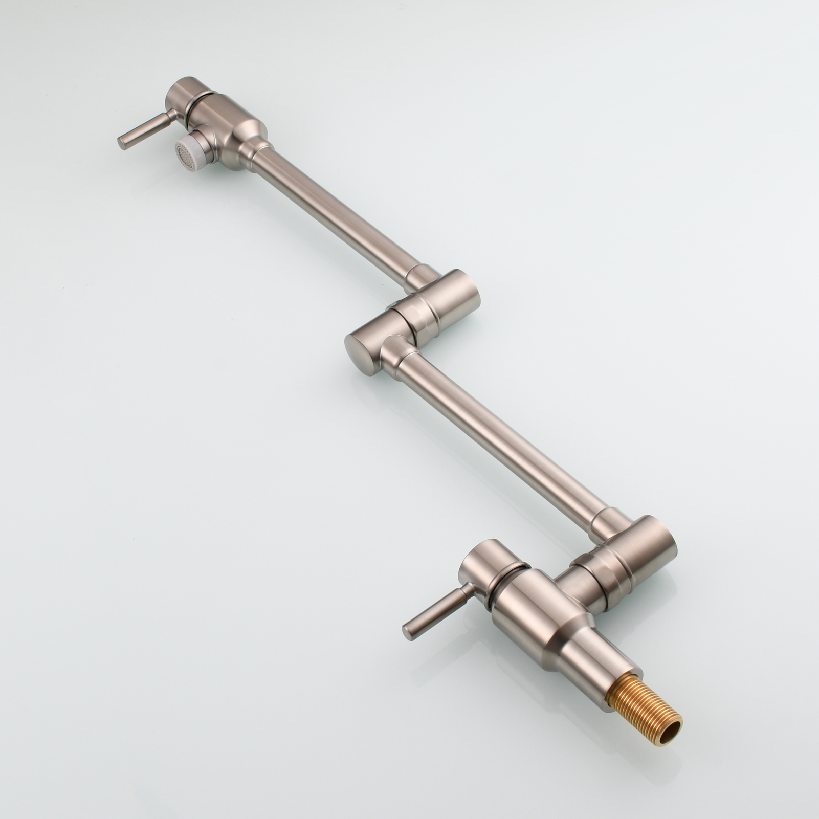 Tecmolog Brass Chrome Single Cold Faucet,Modern Wall Mounted Folding Pot Filler Kitchen Faucet