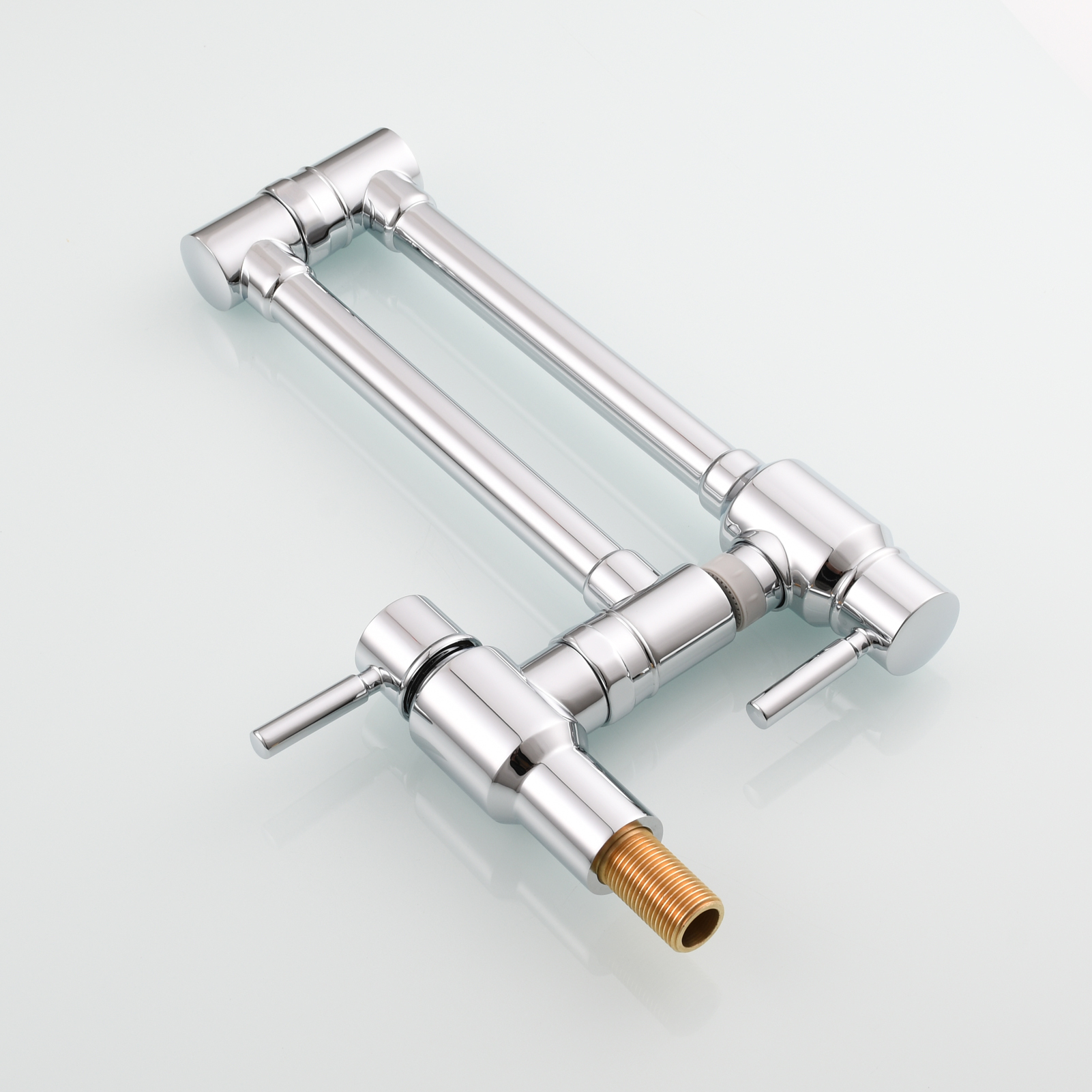 Tecmolog Brass Chrome Single Cold Faucet,Modern Wall Mounted Folding Pot Filler Kitchen Faucet