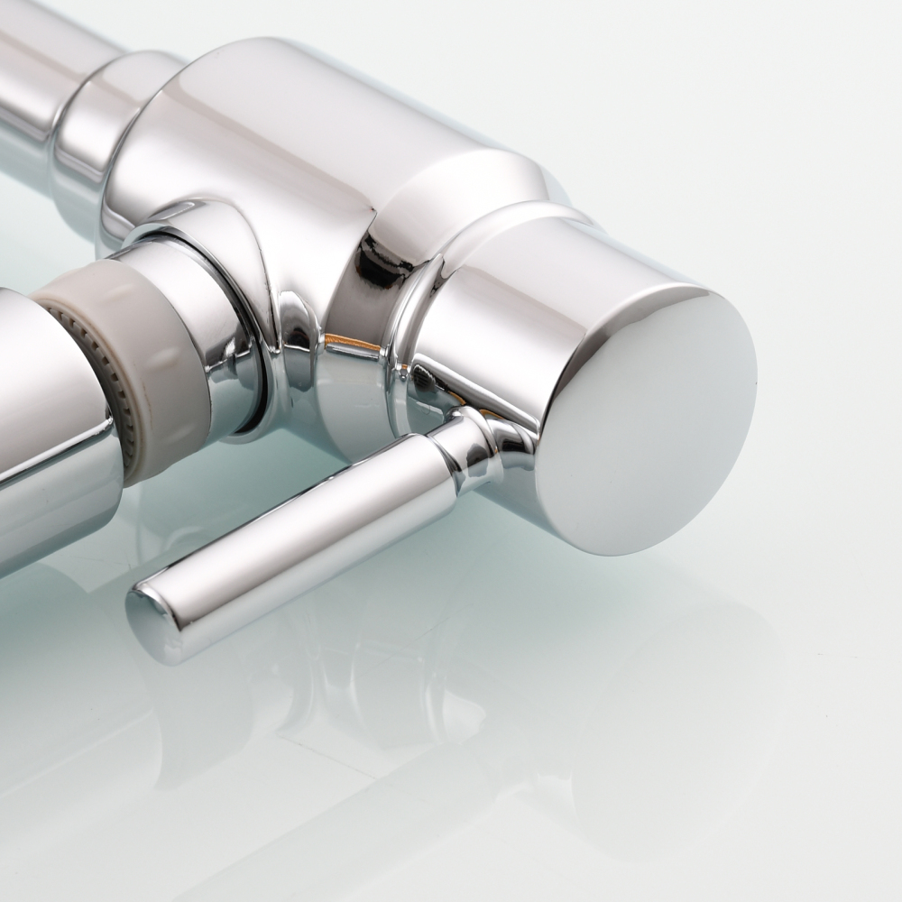 Tecmolog Brass Chrome Single Cold Faucet,Modern Wall Mounted Folding Pot Filler Kitchen Faucet