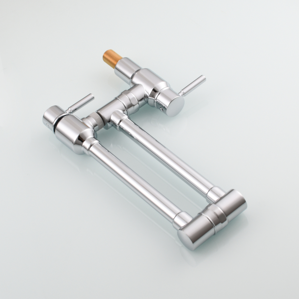 Tecmolog Brass Chrome Single Cold Faucet,Modern Wall Mounted Folding Pot Filler Kitchen Faucet