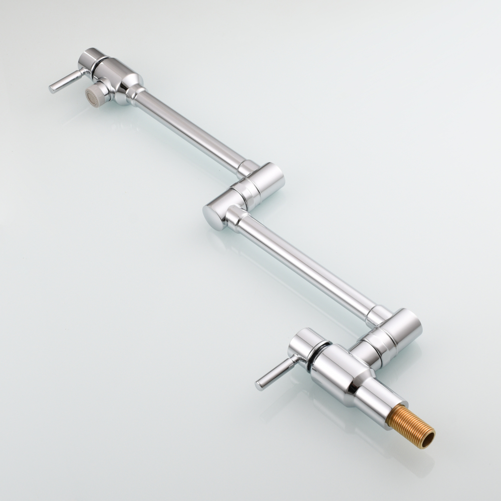 Tecmolog Brass Chrome Single Cold Faucet,Modern Wall Mounted Folding Pot Filler Kitchen Faucet