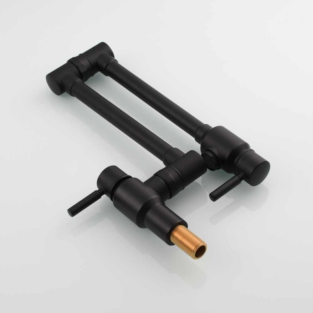 Tecmolog Brass Chrome Single Cold Faucet,Modern Wall Mounted Folding Pot Filler Kitchen Faucet