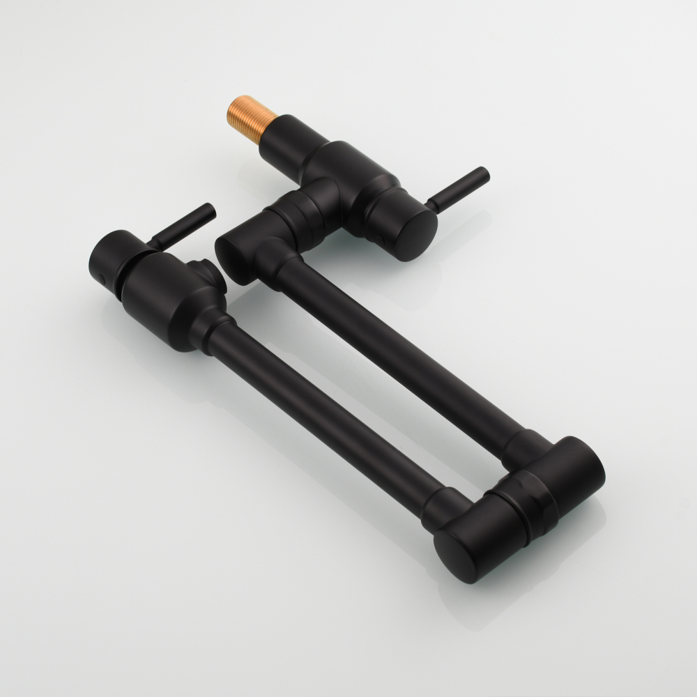 Tecmolog Brass Chrome Single Cold Faucet,Modern Wall Mounted Folding Pot Filler Kitchen Faucet