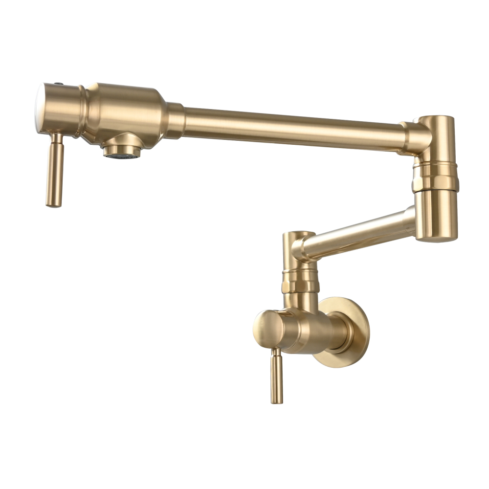 Tecmolog Brass Chrome Single Cold Faucet,Modern Wall Mounted Folding Pot Filler Kitchen Faucet