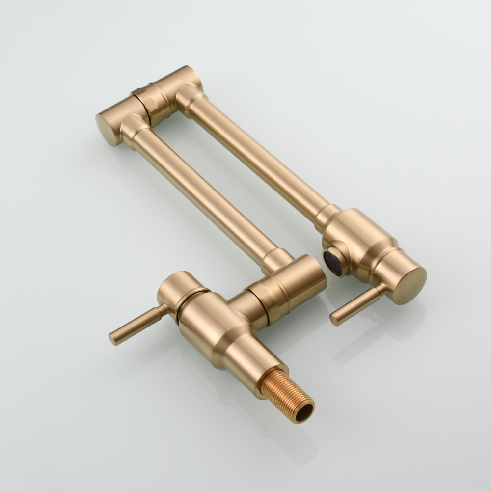 Tecmolog Brass Chrome Single Cold Faucet,Modern Wall Mounted Folding Pot Filler Kitchen Faucet