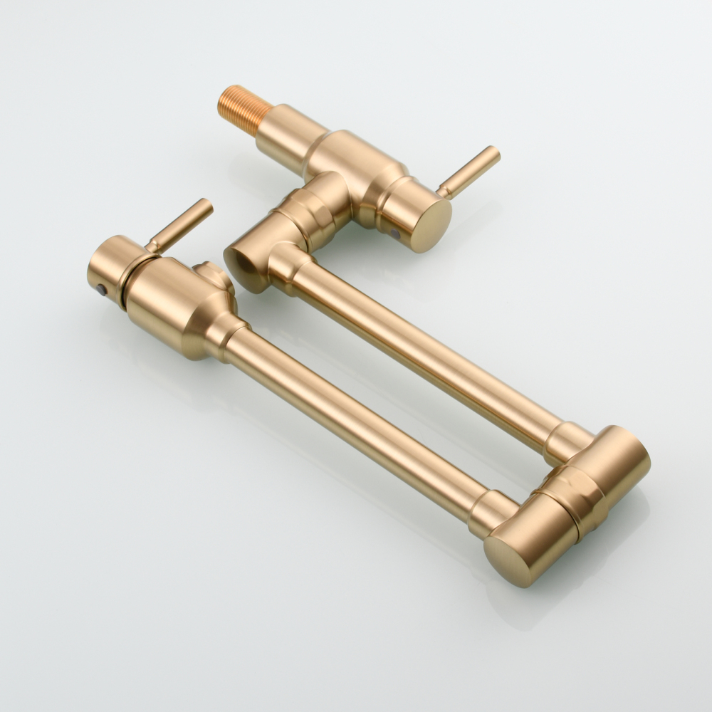 Tecmolog Brass Chrome Single Cold Faucet,Modern Wall Mounted Folding Pot Filler Kitchen Faucet