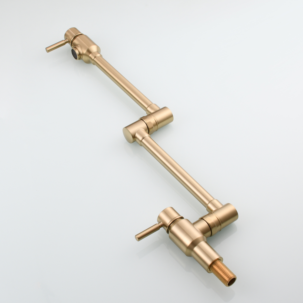 Tecmolog Brass Chrome Single Cold Faucet,Modern Wall Mounted Folding Pot Filler Kitchen Faucet