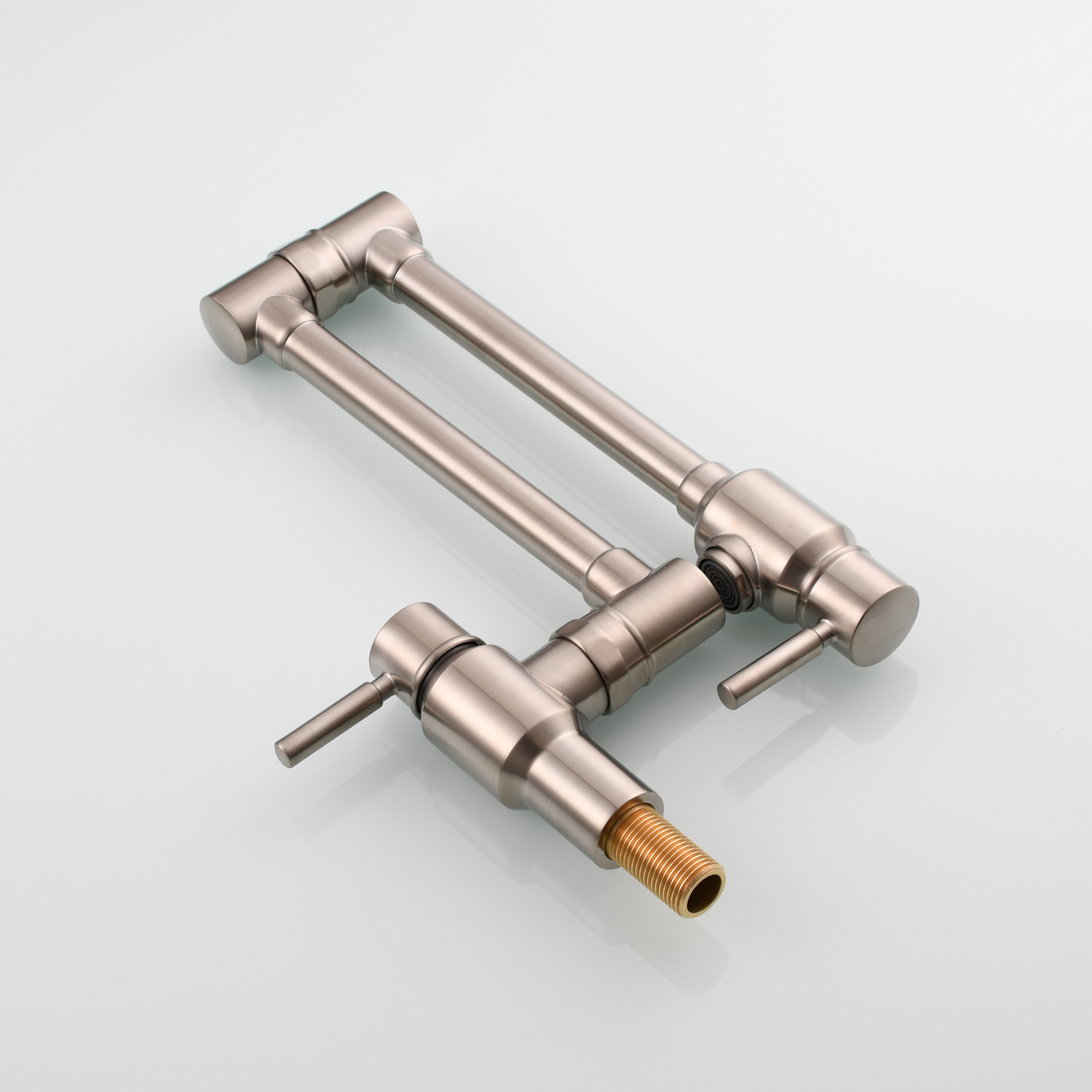 Tecmolog Brass Chrome Single Cold Faucet,Modern Wall Mounted Folding Pot Filler Kitchen Faucet