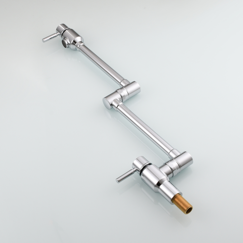 Tecmolog Brass Chrome Single Cold Faucet,Modern Wall Mounted Folding Pot Filler Kitchen Faucet