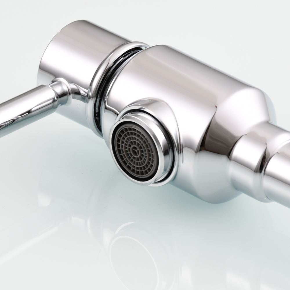 Tecmolog Brass Chrome Single Cold Faucet,Modern Wall Mounted Folding Pot Filler Kitchen Faucet