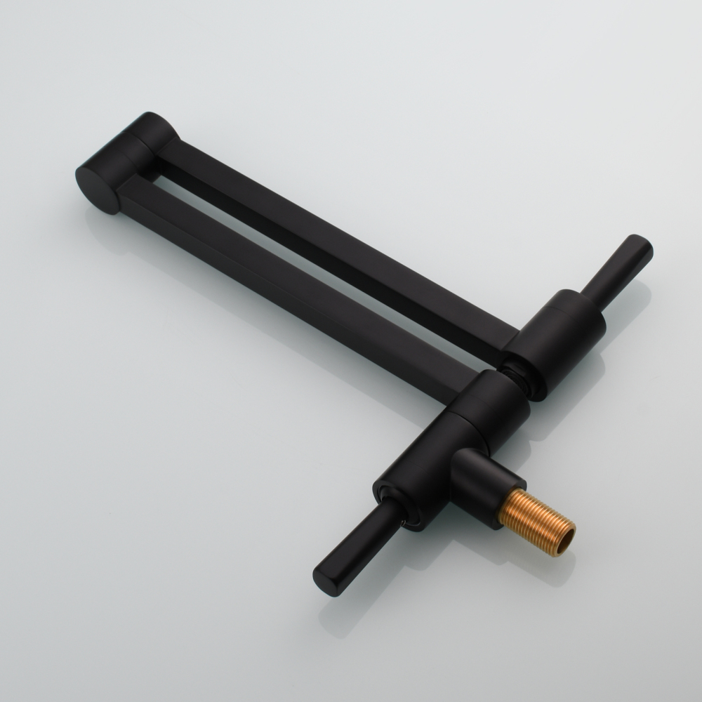 Tecmolog Brass Kitchen Wall Mounted Faucet Rotating Switch Telescopic Faucet