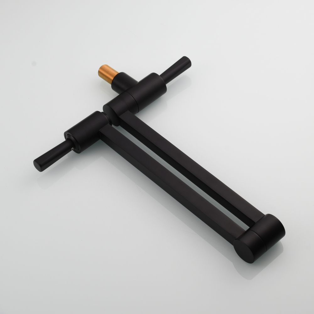 Tecmolog Brass Kitchen Wall Mounted Faucet Rotating Switch Telescopic Faucet