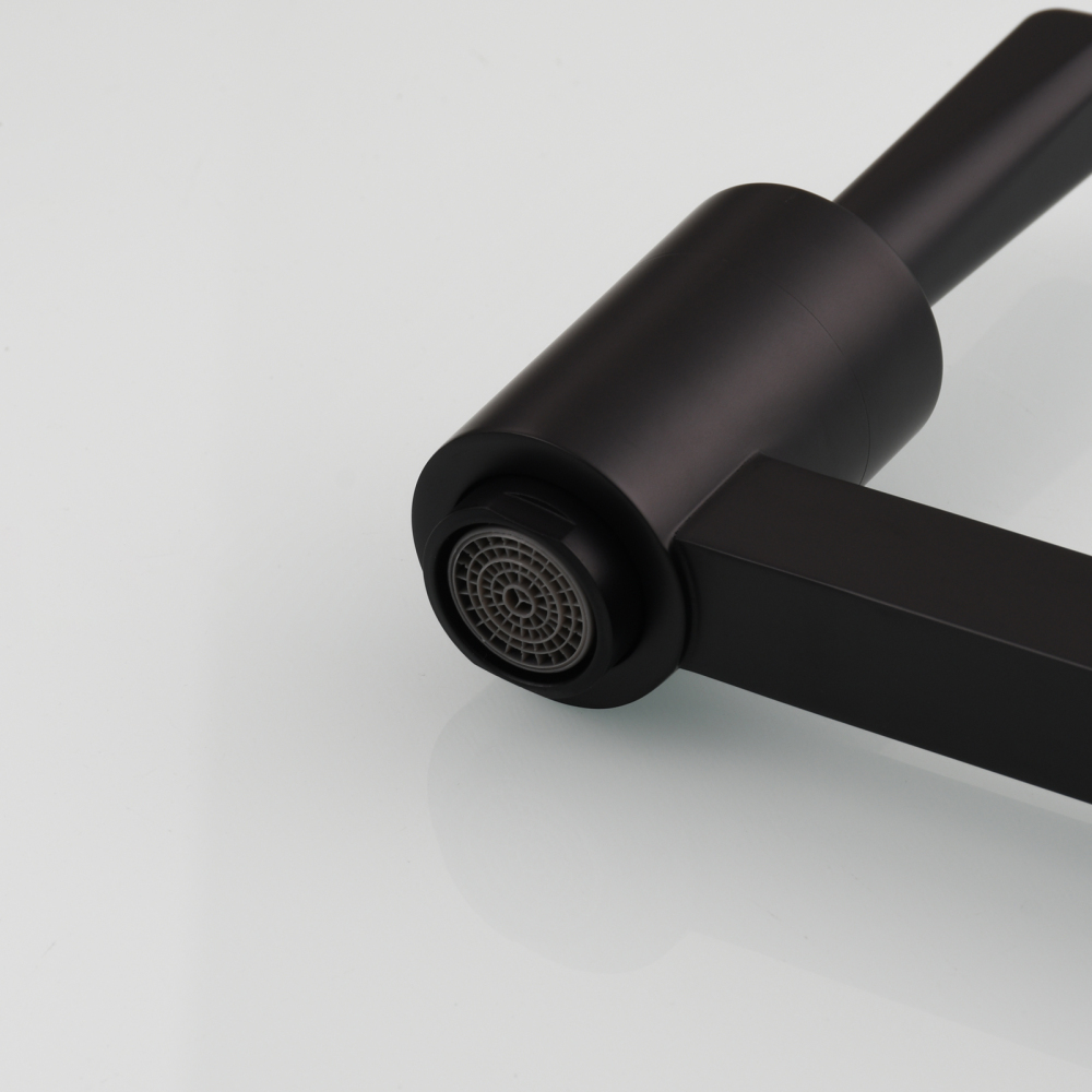 Tecmolog Brass Kitchen Wall Mounted Faucet Rotating Switch Telescopic Faucet