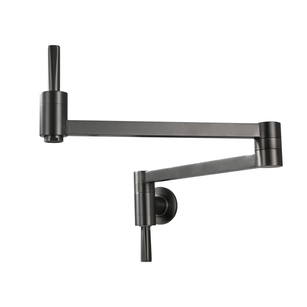 Tecmolog Brass Kitchen Wall Mounted Faucet Rotating Switch Telescopic Faucet