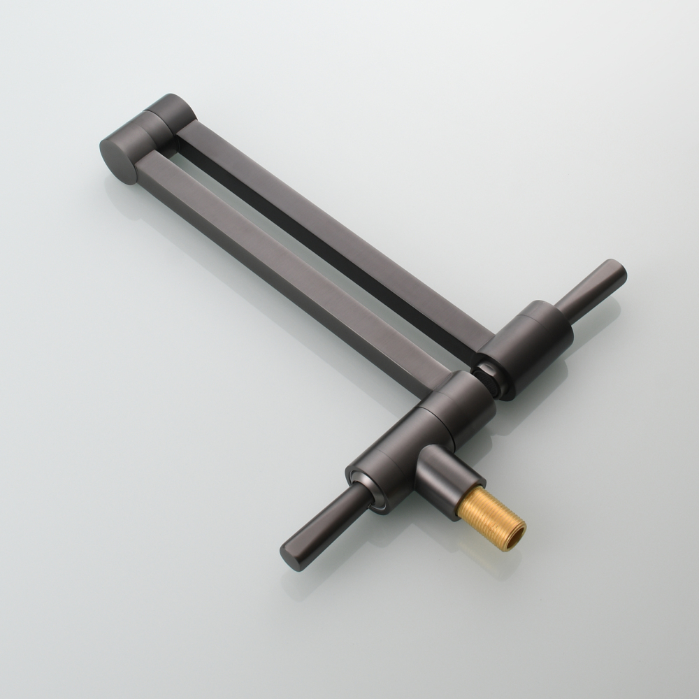 Tecmolog Brass Kitchen Wall Mounted Faucet Rotating Switch Telescopic Faucet